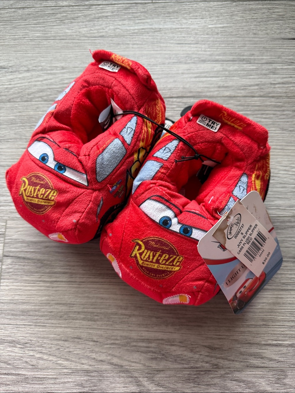 Disney Lightning McQueen Plush Kids Slippers - Red Size 7/8